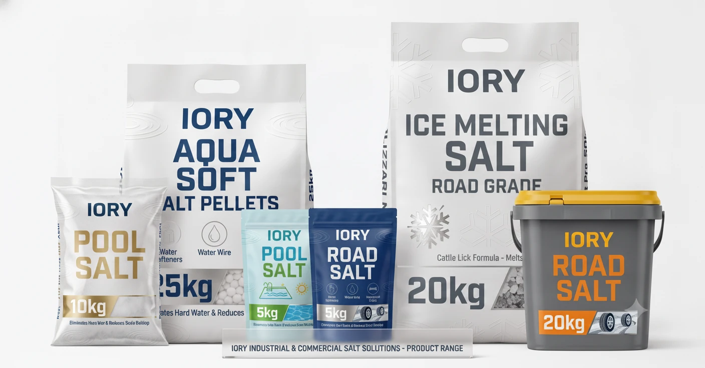 IORY Pool Salt, Road Salt, Ice Melting Salt, and Water Softener Salt Pellets